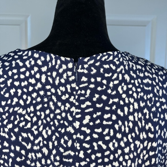 MICHAEL KORS  Size OX Border True Navy Leopard Print Stretch Jersey Dress - Picture 6 of 16